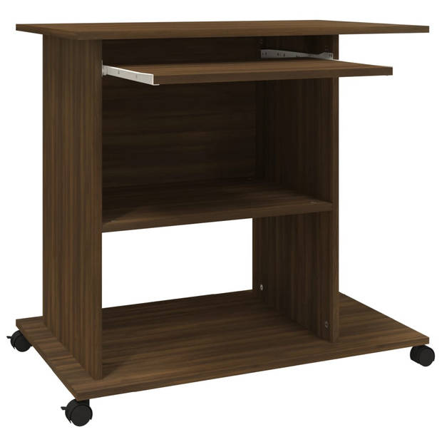 The Living Store Computerbureau - Laptop - Desktop - Compact - 80x50x75 cm - Bruineiken - Hout