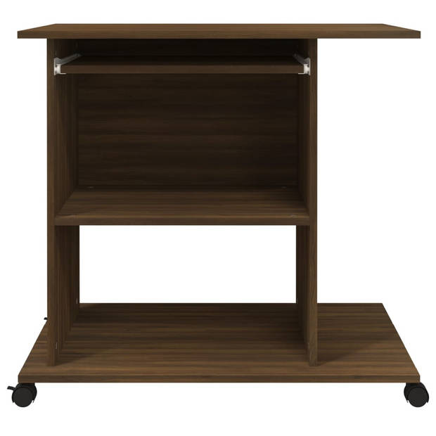 The Living Store Computerbureau - Laptop - Desktop - Compact - 80x50x75 cm - Bruineiken - Hout