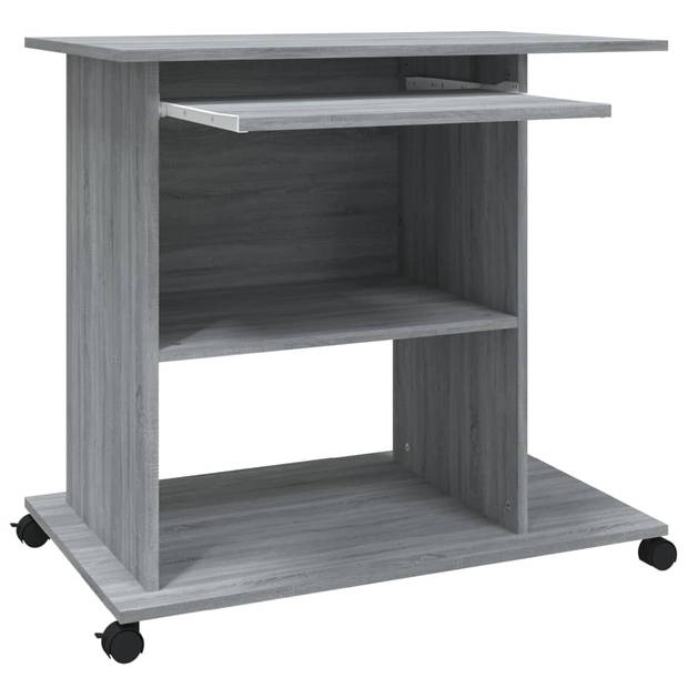 The Living Store Computerbureau - Compact - 80 x 50 x 75 cm - Grijs Sonoma eiken