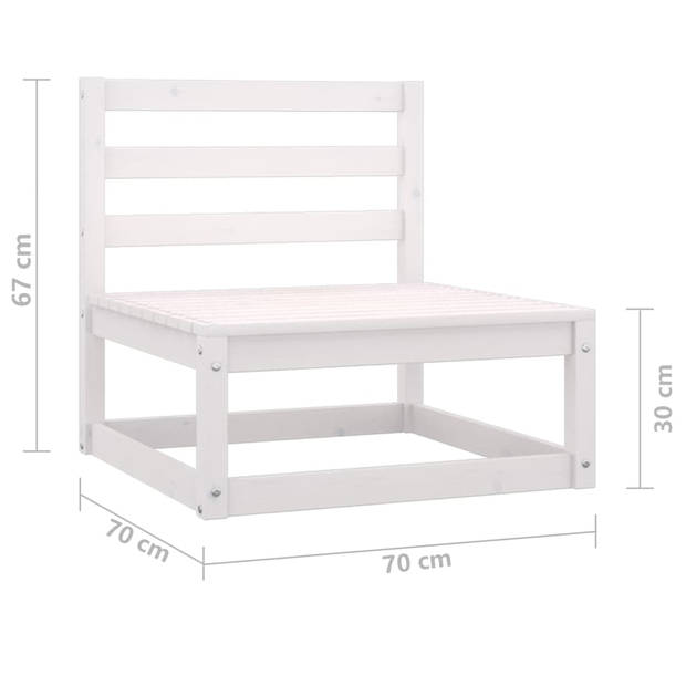 vidaXL 2-delige Loungeset massief grenenhout wit