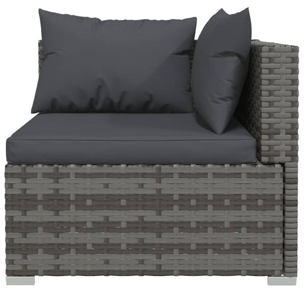 The Living Store Poly Rattan Tuinset - Grijs - Modulair design - Hoogwaardig materiaal - Stevig frame - Comfortabele