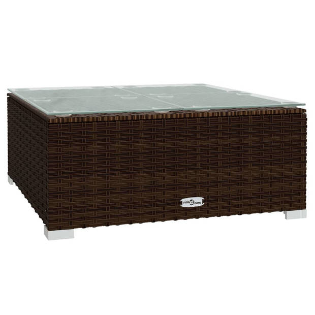 vidaXL 7-delige Loungeset met kussens poly rattan bruin