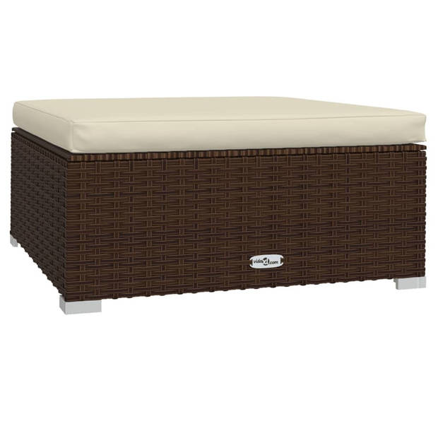 vidaXL 8-delige Loungeset met kussens poly rattan bruin