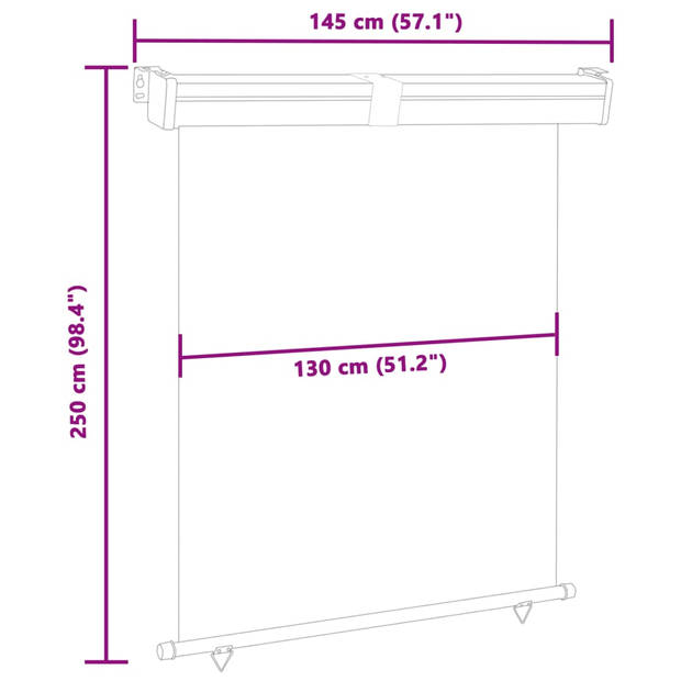 vidaXL Balkonscherm 145x250 cm rood