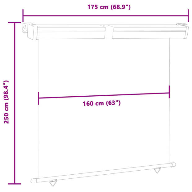 vidaXL Balkonscherm 175x250 cm rood