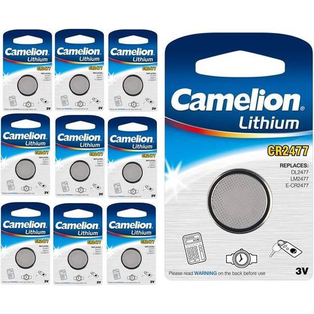 10 Stuks - Camelion Lithium CR2477 3v knoopcelbatterij