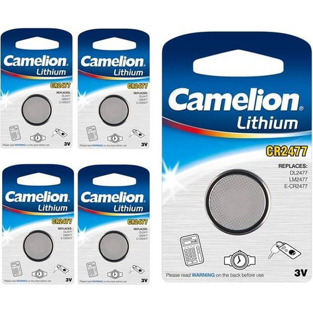 5 Stuks - Camelion Lithium CR2477 3v knoopcelbatterij