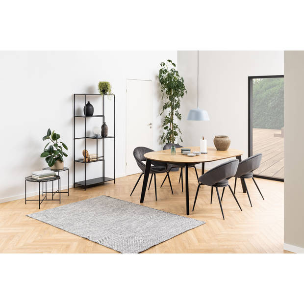 Infinity wandkast 4 planken marmer decor zwart.