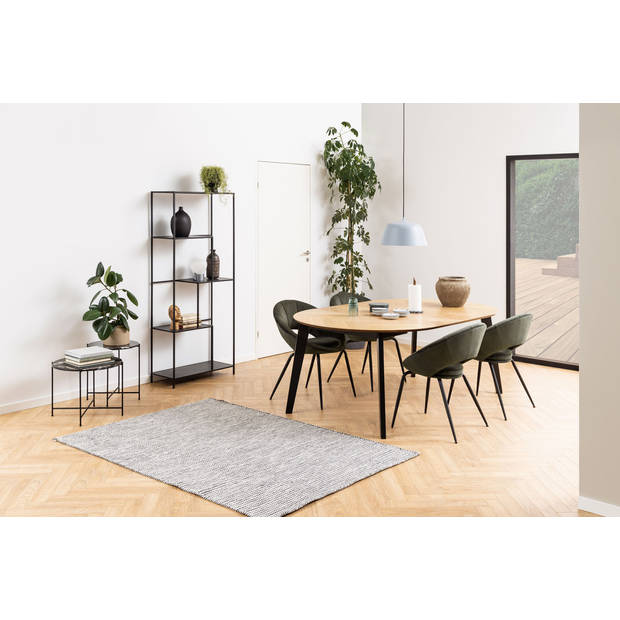 Infinity wandkast 4 planken marmer decor zwart.