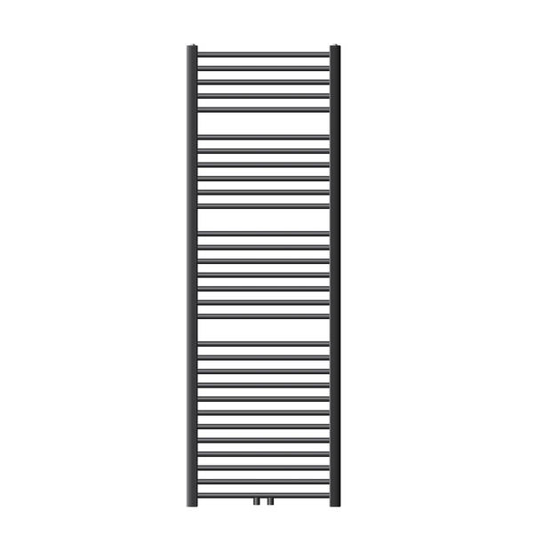 Badkamerradiator Sahara 600x1800 mm antraciet gebogen met middenaansluiting