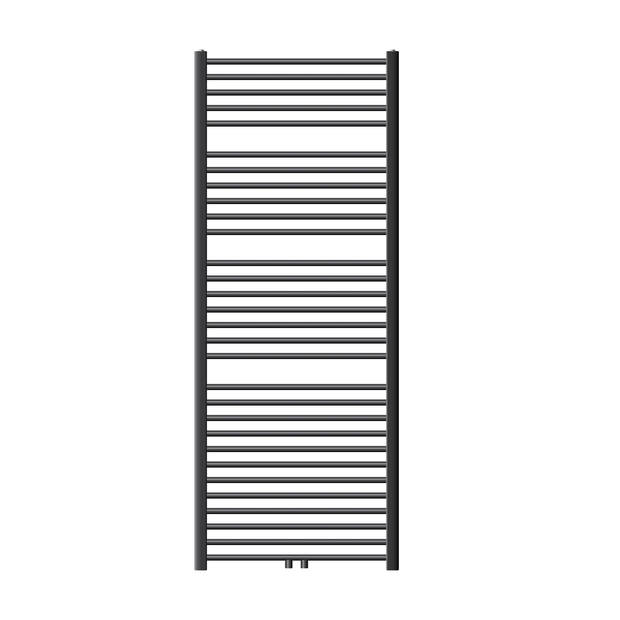 Badkamerradiator Sahara 750x1800 mm antraciet gebogen met middenaansluiting LuxeBath