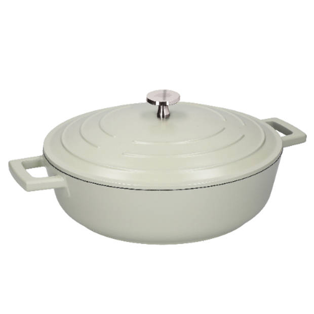 Braadpan, Gietaluminium, Laag, 28 cm, 4 L, Mint Groen - MasterClass