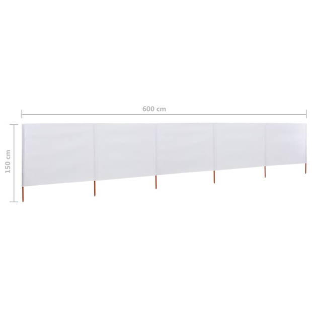 The Living Store Windscherm - 600 x 120 cm - inklapbaar - nonwoven stof en hout