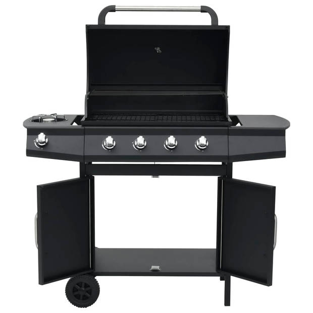 The Living Store Gasbarbecue - X- BBQ - 121.5 x 55 x 107 cm - zwart