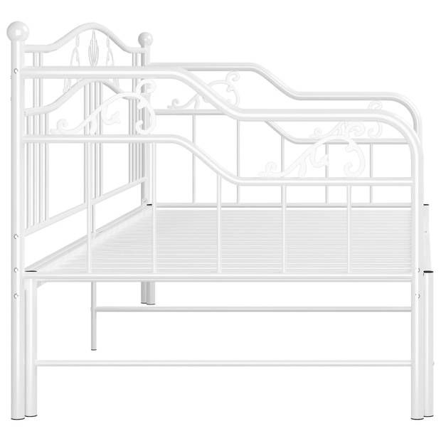 vidaXL Slaapbankframe uittrekbaar metaal wit 90x200 cm