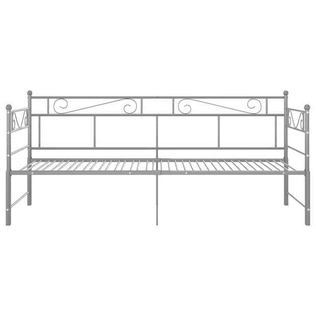 vidaXL Slaapbankframe uittrekbaar metaal grijs 90x200 cm