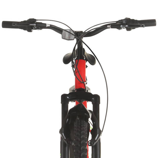 The Living Store Mountainbike - 26 inch - rood - stalen frame - verende voorvork - aluminium velgen - 21 versnellingen
