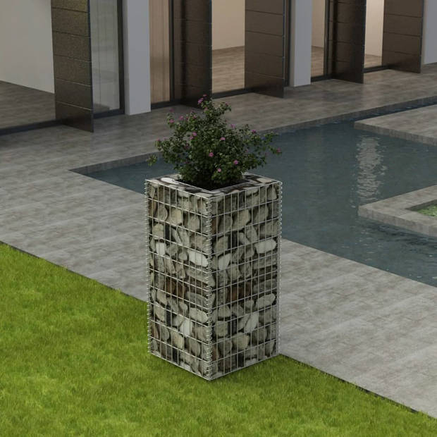 vidaXL Gabion plantenbak verhoogd 50x50x100 cm staal