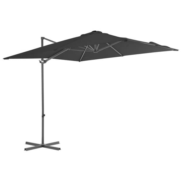 vidaXL Zweefparasol met stalen paal 250x250 cm antracietkleurig