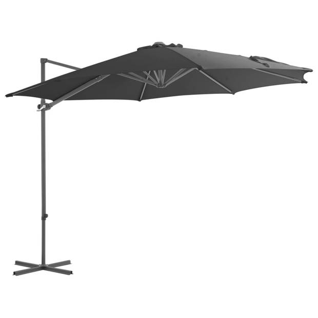 vidaXL Zweefparasol met stalen paal 300 cm antraciet