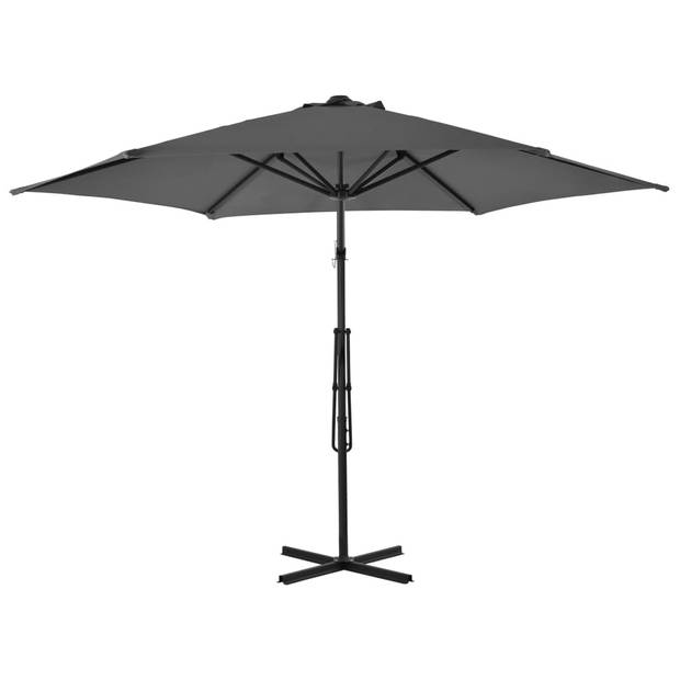 vidaXL Parasol met stalen paal 300 cm antraciet