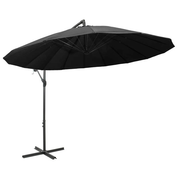 vidaXL Zweefparasol met aluminium paal 3 m antraciet