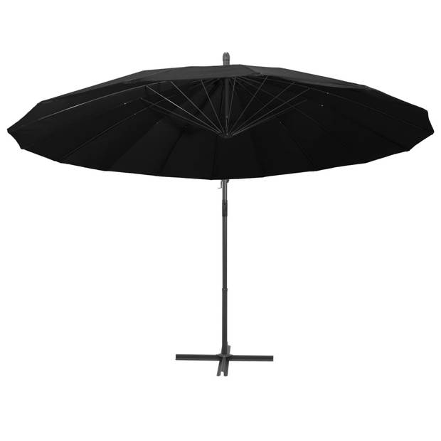 vidaXL Zweefparasol met aluminium paal 3 m zwart