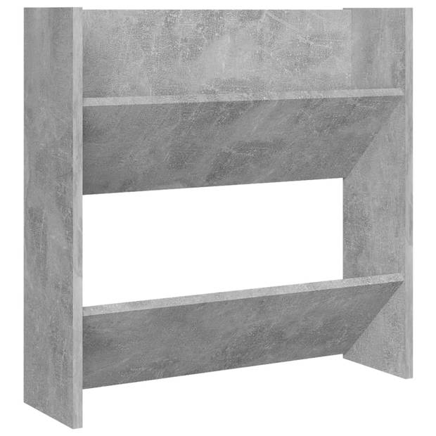 The Living Store Schoenenkast Muurbevestiging - Betongrijs - 60 x 18 x 60 cm - 2 schappen