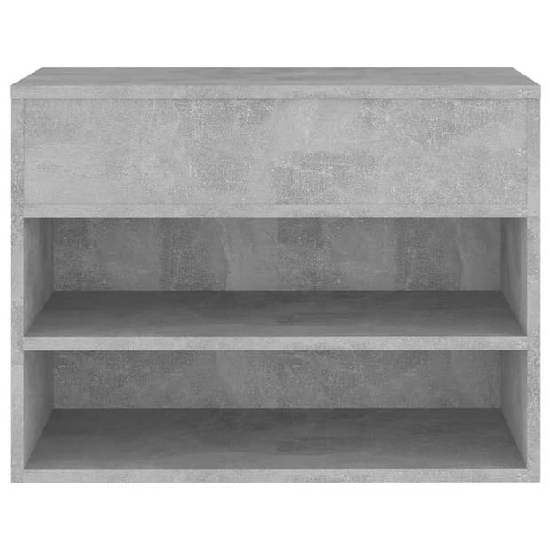 The Living Store Schoenenkast Concrete - 60 x 30 x 45 cm - Trendy opbergbank - Spaanplaat - Montage vereist