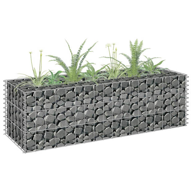 vidaXL Gabion plantenbak verhoogd 90x30x30 cm gegalvaniseerd staal