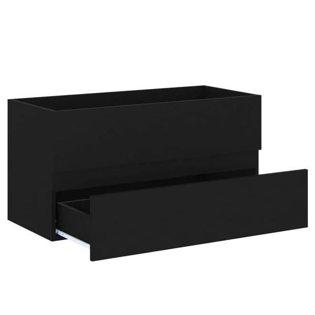 The Living Store Wastafelkast - Inbouw - Wastafel - Afmeting- 91 x 39 x 18 cm - Kleur- zwart
