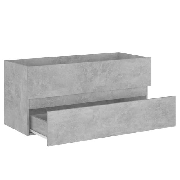 vidaXL Wastafelkast met ingebouwde wastafel bewerkt hout betongrijs