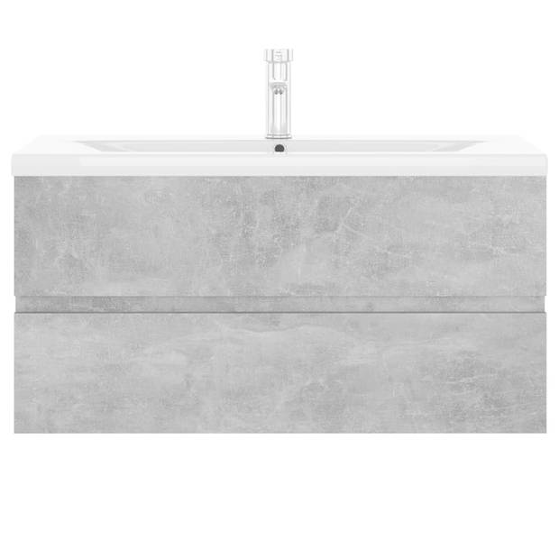 The Living Store Wastafelkast Betongrijs - 90 x 38.5 x 45 cm - 1 lade