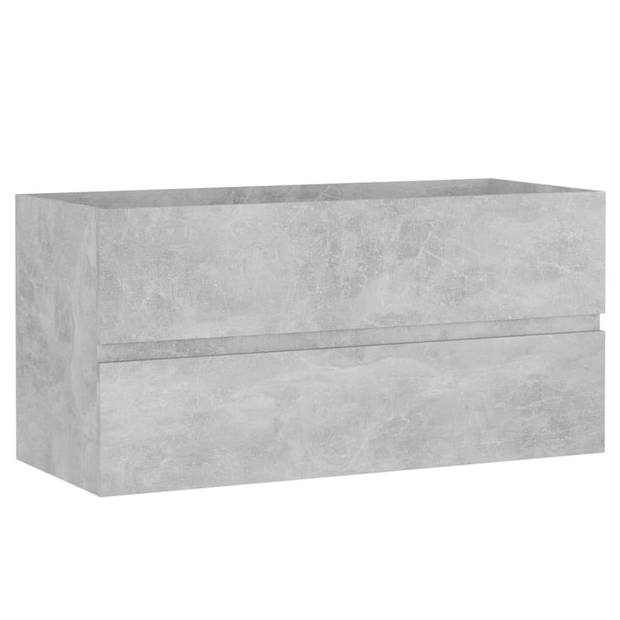 The Living Store Wastafelkast Betongrijs - 90 x 38.5 x 45 cm - 1 lade