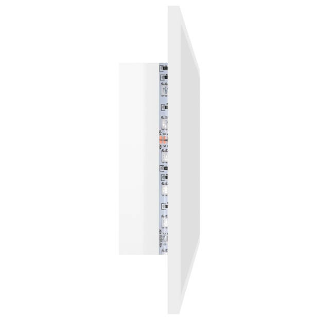 vidaXL Badkamerspiegel LED 80x8,5x37 cm acryl hoogglans wit