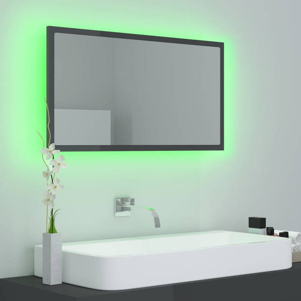 The Living Store Wandspiegel Contemporary - 80 x 8.5 x 37 cm - RGB Licht