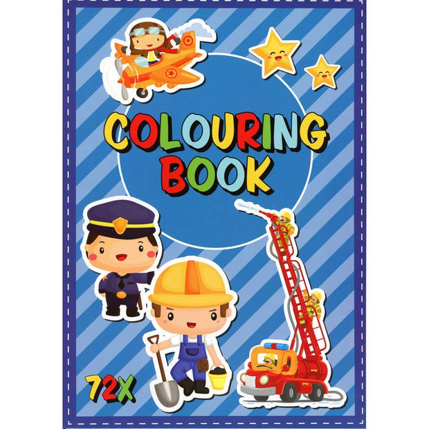 3 kleurboeken A4 - Jongens - Incl. 10 Disney Avengers kleurpotloden