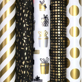 Gatsby cadeaupapier - Extra sterk premium assortiment inpakpapier - 2 meter x 70 cm - 5 Rollen