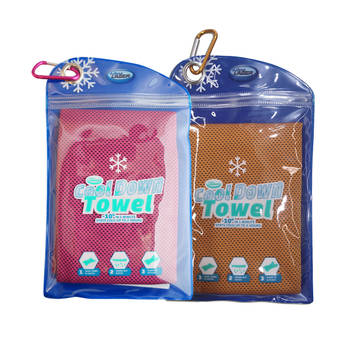 Cool Down Towel, Oranje/Roze, Set van 2, Cooling, Verkoelende handdoek