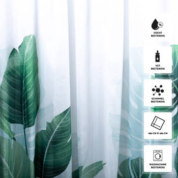 RX Goods Tropisch Jungle Douchegordijn met 12 Gordijn Ringen – 180 CM X 180 CM – Waterafstotend - Polyester