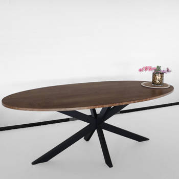 Eettafel ovaal 210cm Rato bruin ovale tafel