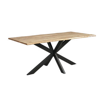 Eettafel langwerpig 180cm Jeffo bruin langwerpige tafel