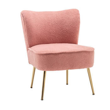 Fauteuil zitbank 1 persoons Teddy roze stoel