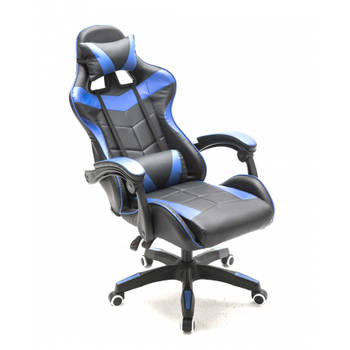 Gamestoel Cyclone tieners - bureaustoel - racing gaming stoel - blauw zwart