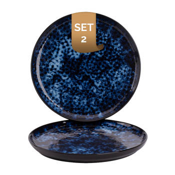 Palmer Bord Bama Blue 27 cm Blauw Stoneware 2 stuks