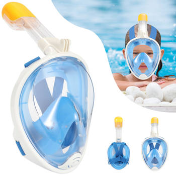 Gadgy Snorkelmasker voor kinderen - Snorkelset Blauw - Full Face Duikmasker Kind - Duikbril met Snorkel - Snorkelen en