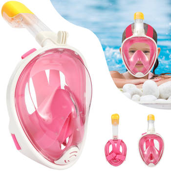 Gadgy Duikmasker Full Face Kinderen - Duikbril met Snorkel - Snorkelset Kinderen - Snorkelmasker Kind - Roze - Snorkelen