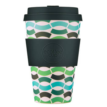 Ecoffee Cup Bloki Balentina PLA - Koffiebeker to Go 400 ml - Groen Siliconen