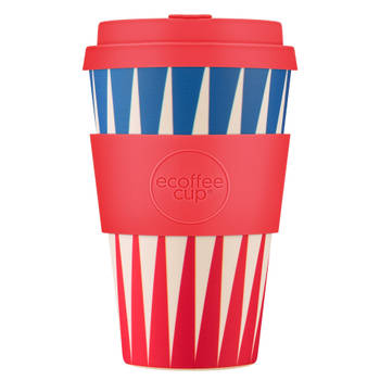 Ecoffee Cup Dale Buggins PLA - Koffiebeker to Go 400 ml - Rood Siliconen