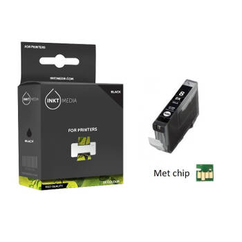 Inktmedia® - Inktcartridge - Geschikt Canon CLI-8BK inktcartridge Zwart MET CHIP - Cartridge met Inkt